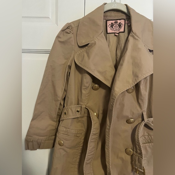Juicy Couture Double Breasted Trench Coat Size Medium - Picture 7 of 8